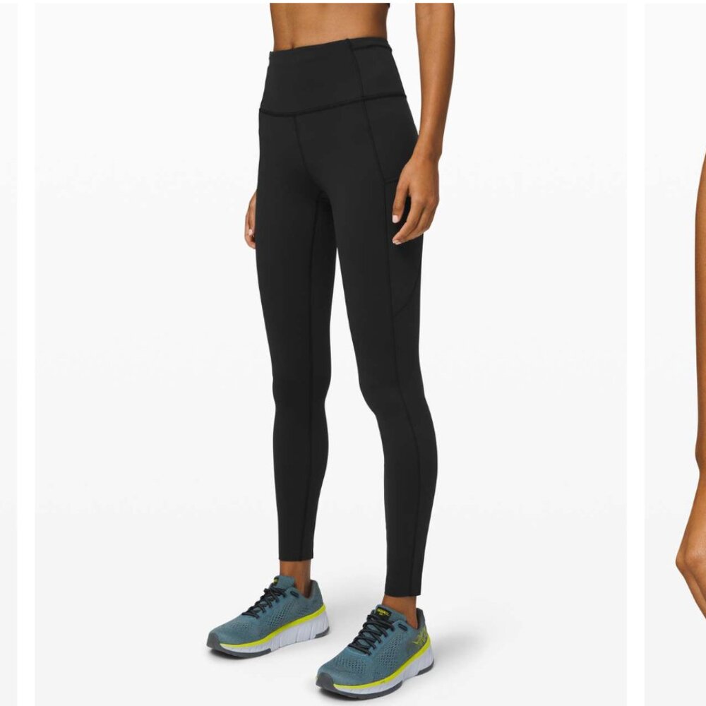 Lululemon Fast and Free High-Rise Tight 28" Suede Black leggings 2
